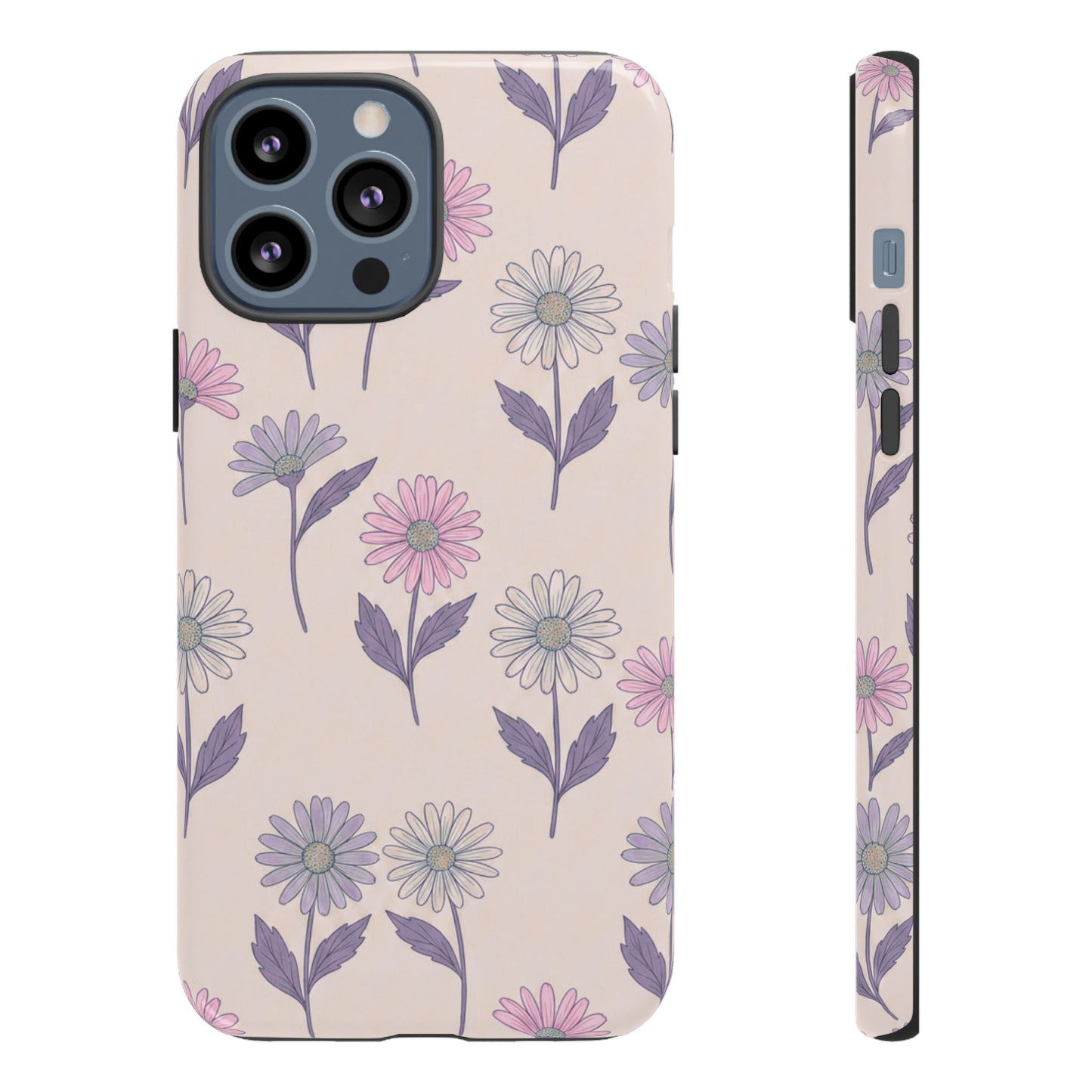 Pretty Pink & Purple Daisy Pattern Phone Case
