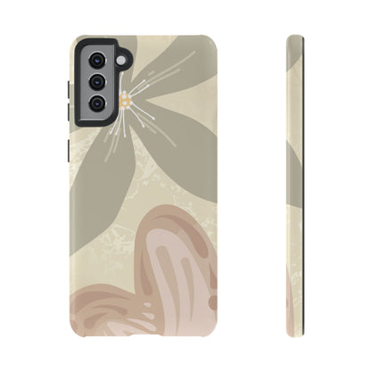 Hibiscus Heart Pattern Phone Case - Beige Phone Case - Samsung Galaxy S21 Plus / Glossy
