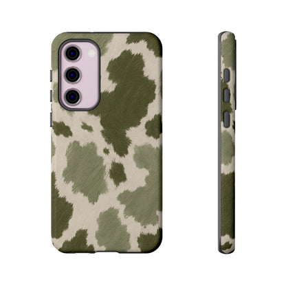 Stylish Olive Green Cow Print Phone Case