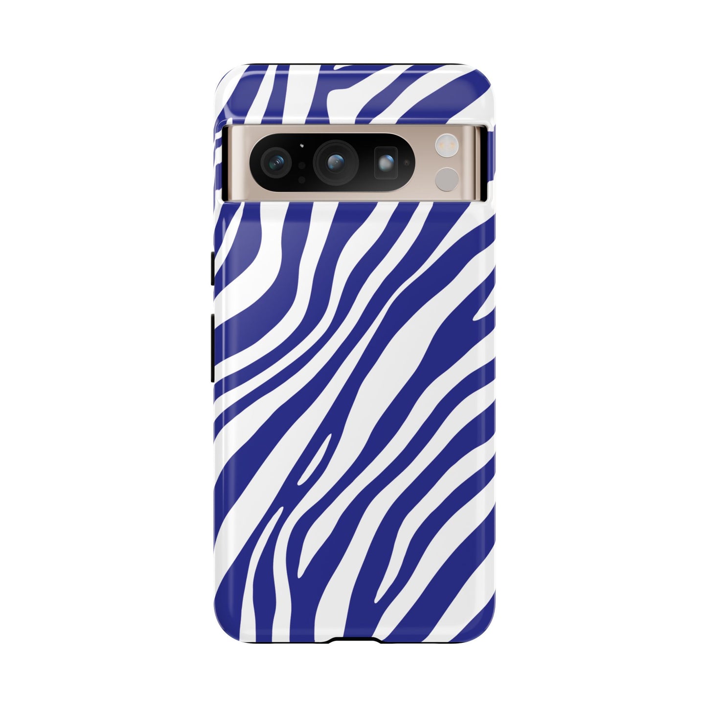Modern Electric Blue Zebra Print Phone Case