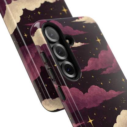 Illustrated Plum Clouds & Stars Phone Case