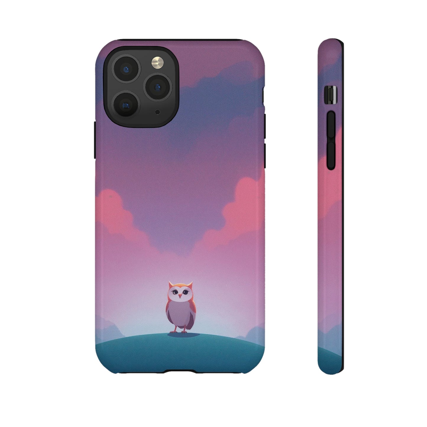 iPhone 11 Pro / Glossy Phone Case - Watercolour Owl & Cloud Design Phone Case