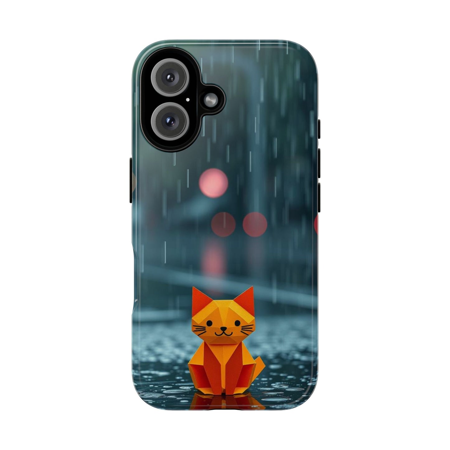 iPhone 16 / Glossy Phone Case - Origami ’Soggy Cat’ Design Phone Case