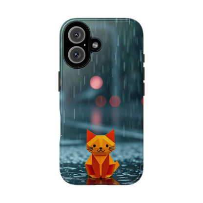 iPhone 16 / Glossy Phone Case - Origami ’Soggy Cat’ Design Phone Case