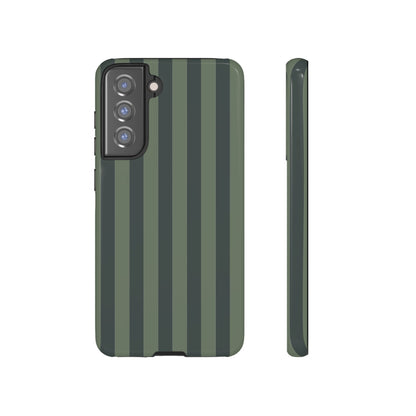 Samsung Galaxy S21 FE / Glossy Phone Case - ’Dark Green Stripe Pattern’ Phone Case