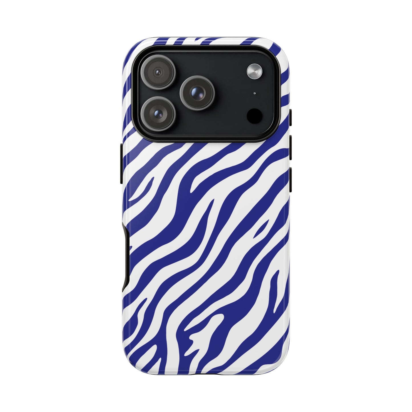 Stylish Electric Blue Zebra Print Phone Case