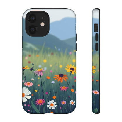 iPhone 12 / Glossy Phone Case - Vibrant Meadow Design Phone Case