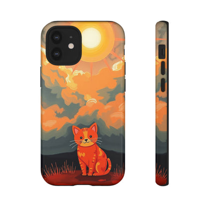 iPhone 12 Mini / Glossy Phone Case - Acrylic Painting Style Cat Design Phone Case