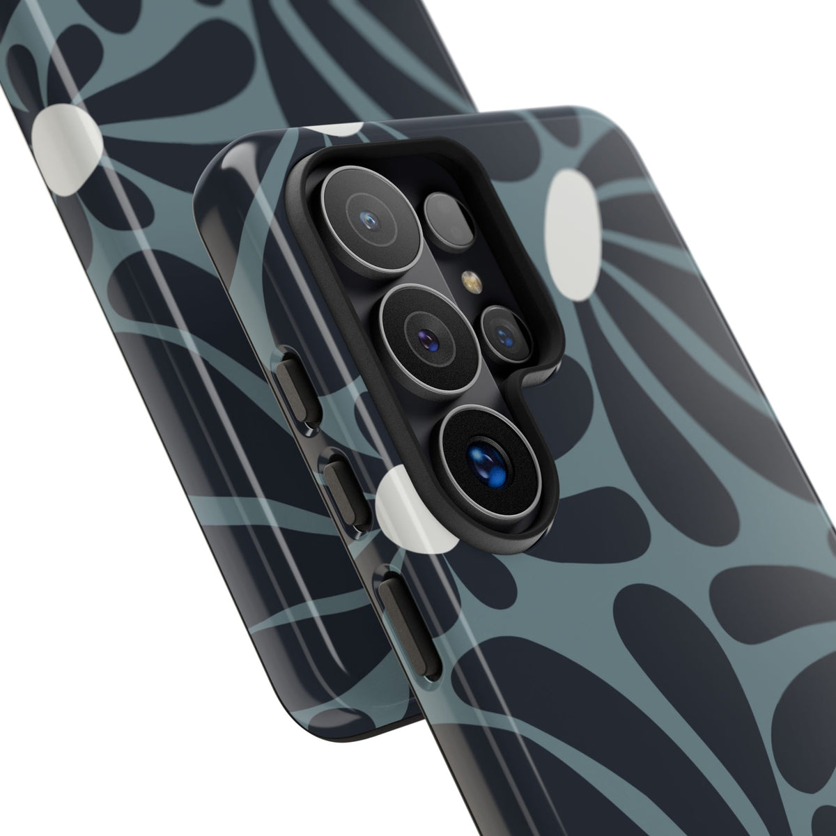 Retro Navy Blue & White Daisy Pattern Phone Case - Blue Phone Case