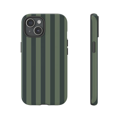 iPhone 15 / Glossy Phone Case - ’Dark Green Stripe Pattern’ Phone Case