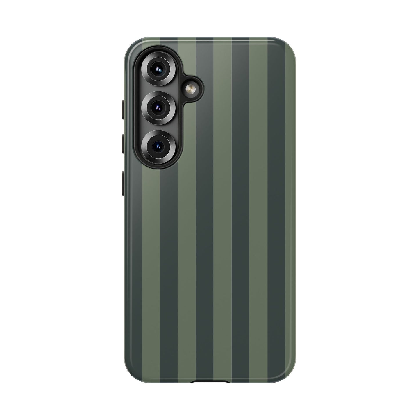 Samsung Galaxy S25 / Glossy Phone Case - ’Dark Green Stripe Pattern’ Phone Case