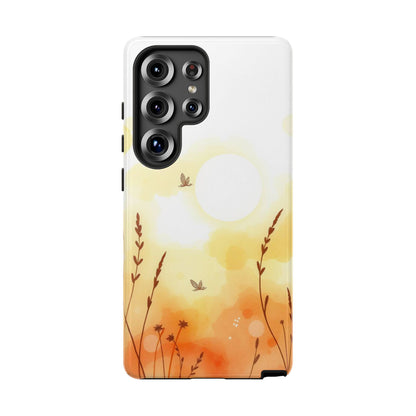 Samsung Galaxy S25 Ultra / Glossy Phone Case - Boho Chic Watercolour Wildflower Pattern Phone Case