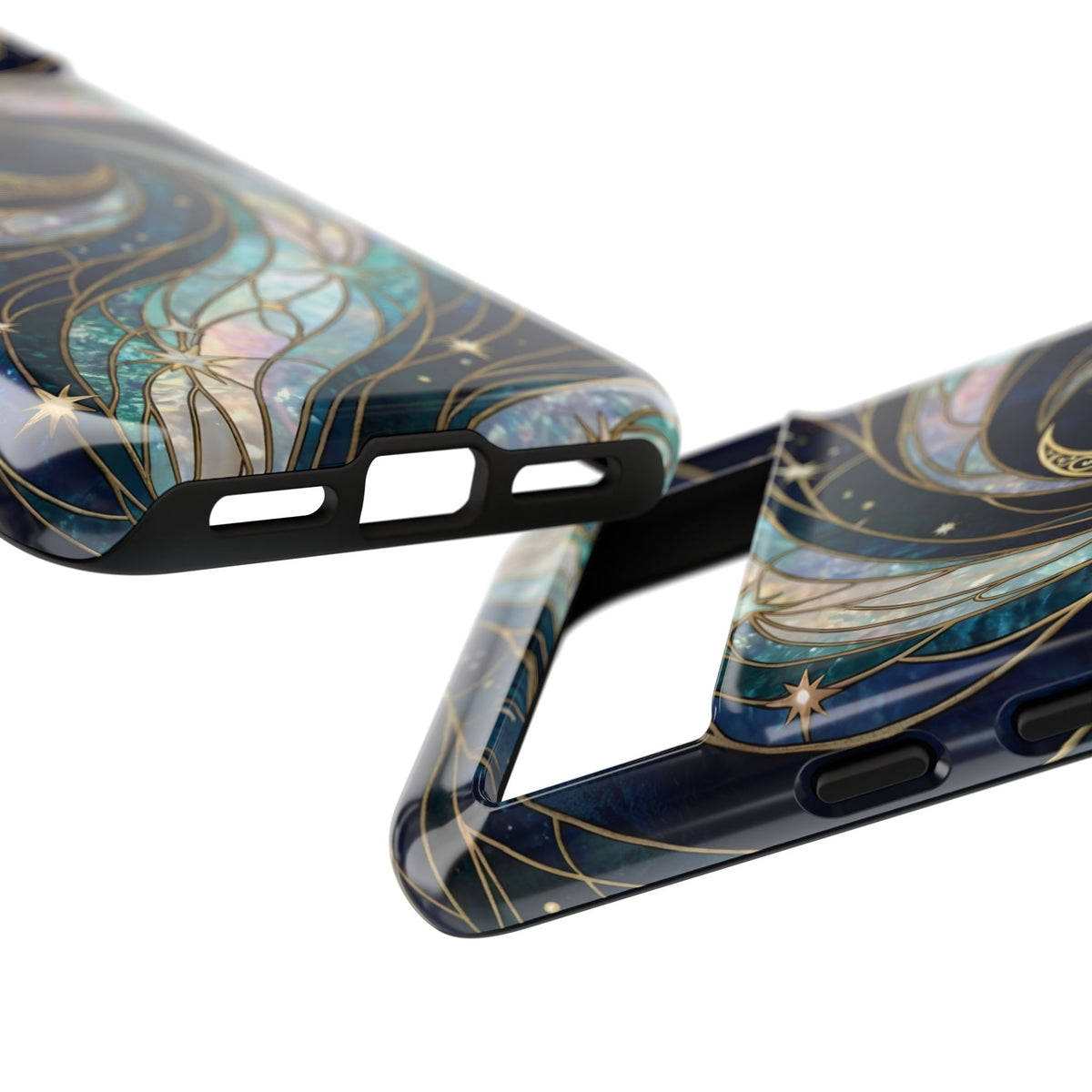 Elegant Navy & Teal Celestial Swirl Phone Case