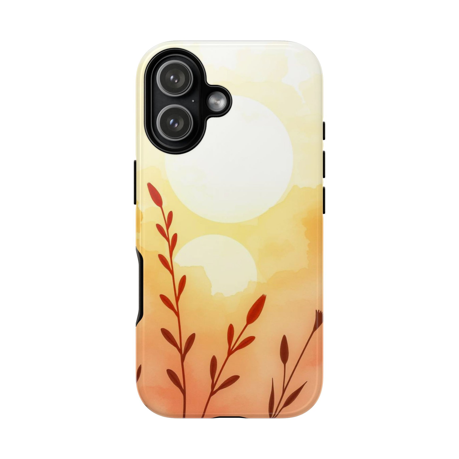 iPhone 17 / Glossy Phone Case - Watercolour Wildflower & Sun Design Phone Case