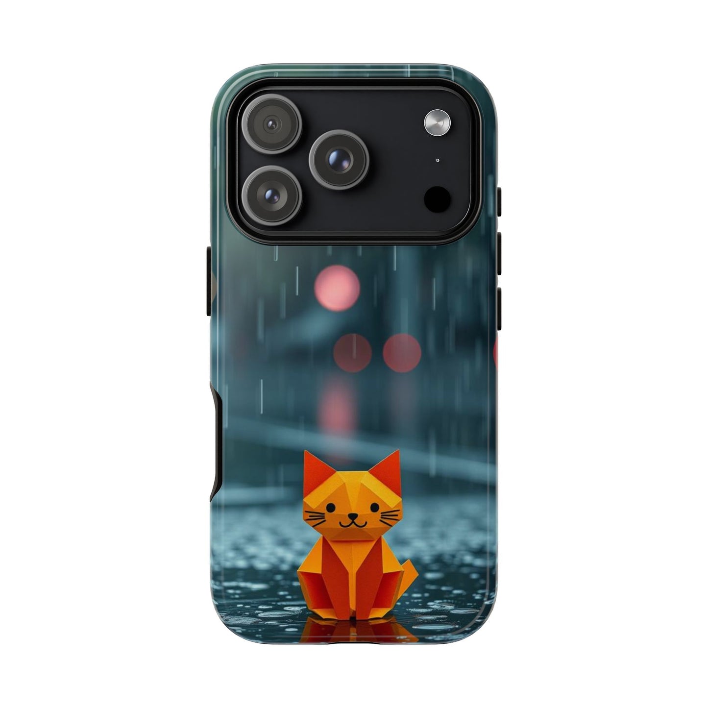 iPhone 17 Pro / Glossy Phone Case - Origami ’Soggy Cat’ Design Phone Case