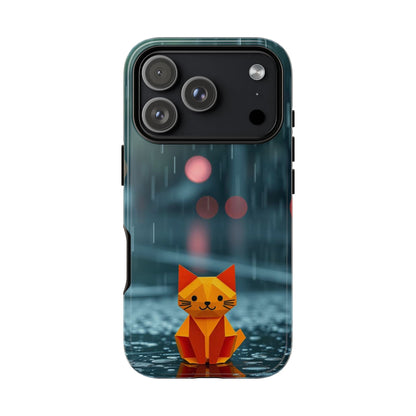 iPhone 17 Pro / Glossy Phone Case - Origami ’Soggy Cat’ Design Phone Case