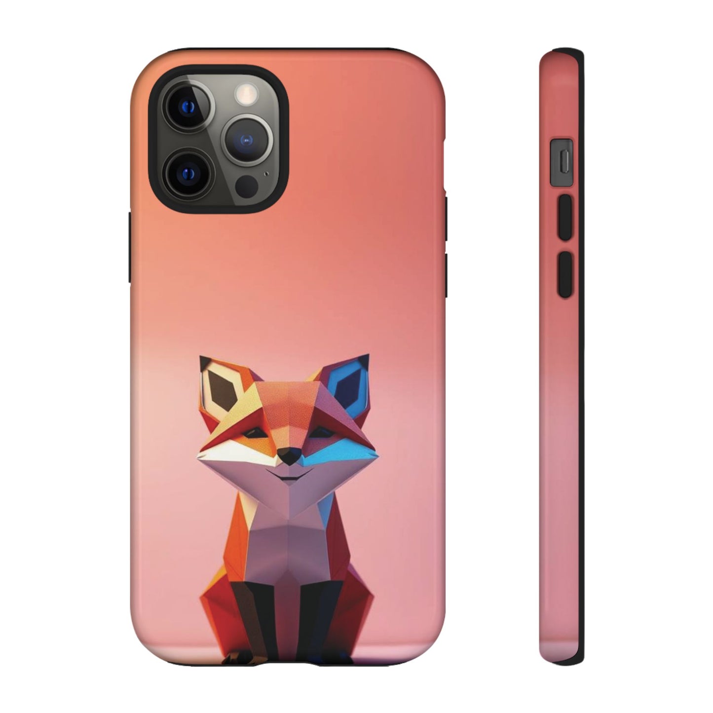 iPhone 12 Pro / Glossy Phone Case - Origami Fox Design Phone Case