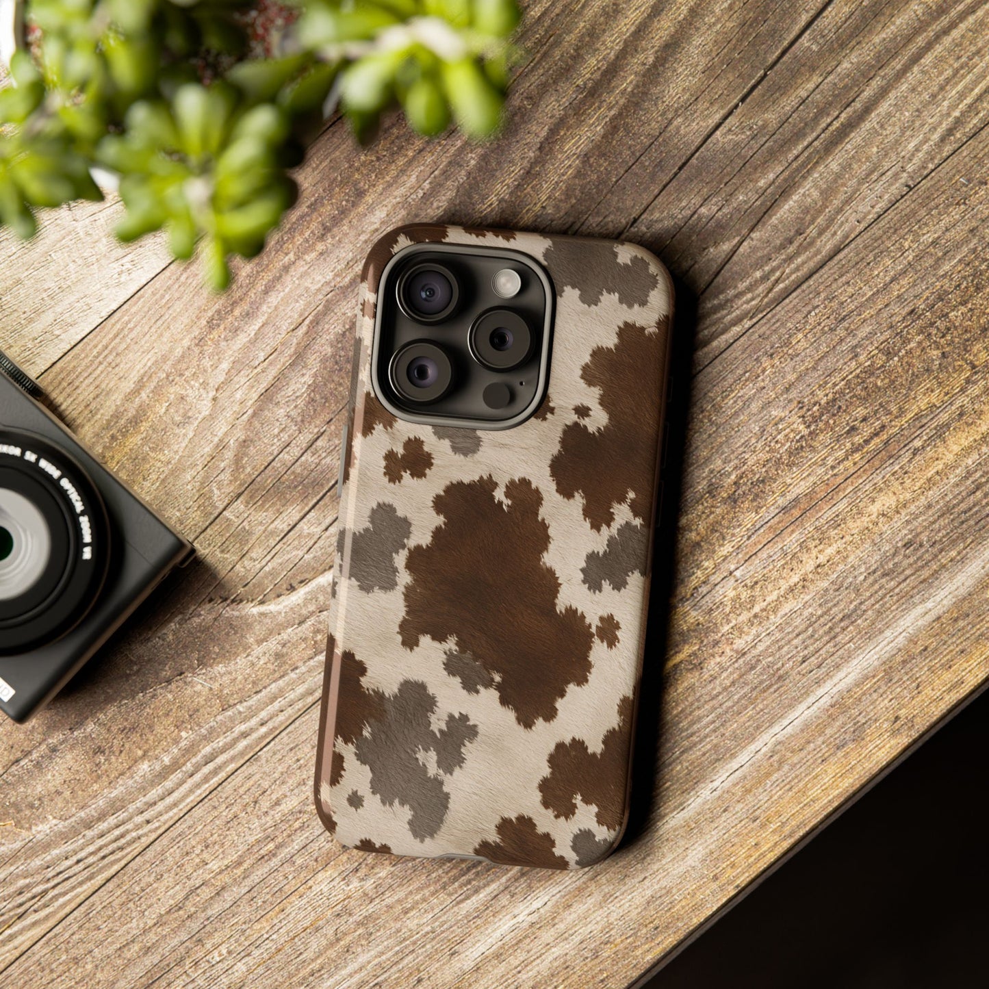 Stylish Mocha Cow Print Phone Case