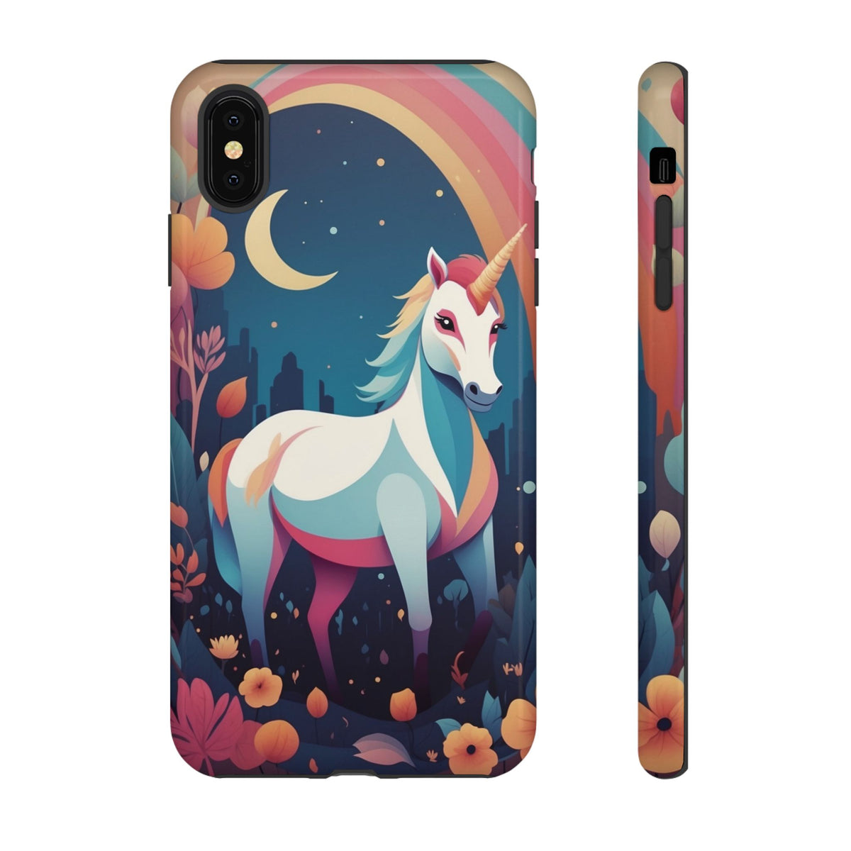 Stylised Unicorn & Rainbow Design Phone Case - Multicolor Phone Case - iPhone XS MAX / Glossy