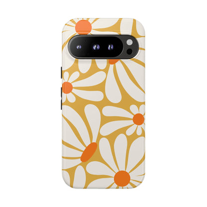 Google Pixel 9 Pro / Glossy Phone Case - Retro Yellow Daisy Pattern Phone Case