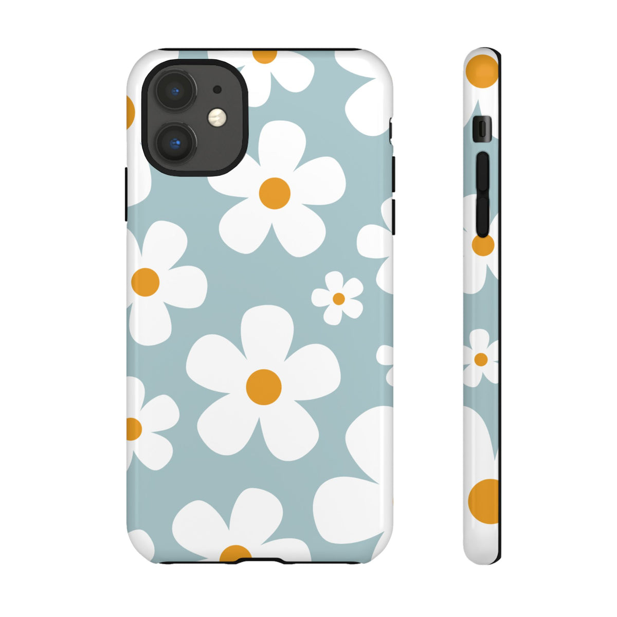 Cute Blue Daisy Pattern Phone Case - Blue Phone Case - iPhone 11 / Glossy