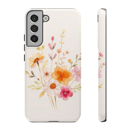 Samsung Galaxy S22 Plus / Glossy Phone Case - Boho Chic Watercolour Flower Pattern Phone Case