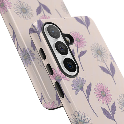 Pretty Pink & Purple Daisy Pattern Phone Case