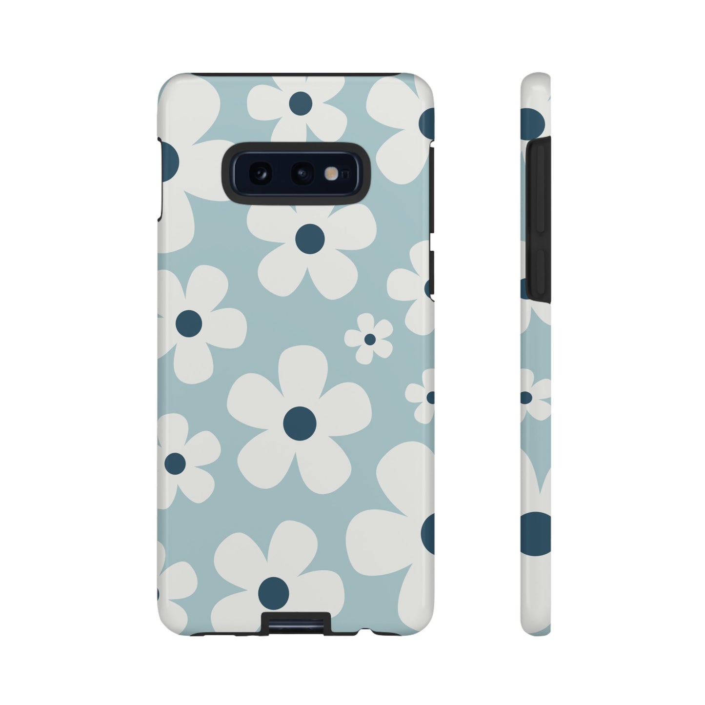 Samsung Galaxy S10E / Glossy Phone Case - Cute Light Blue Daisy Pattern Phone Case