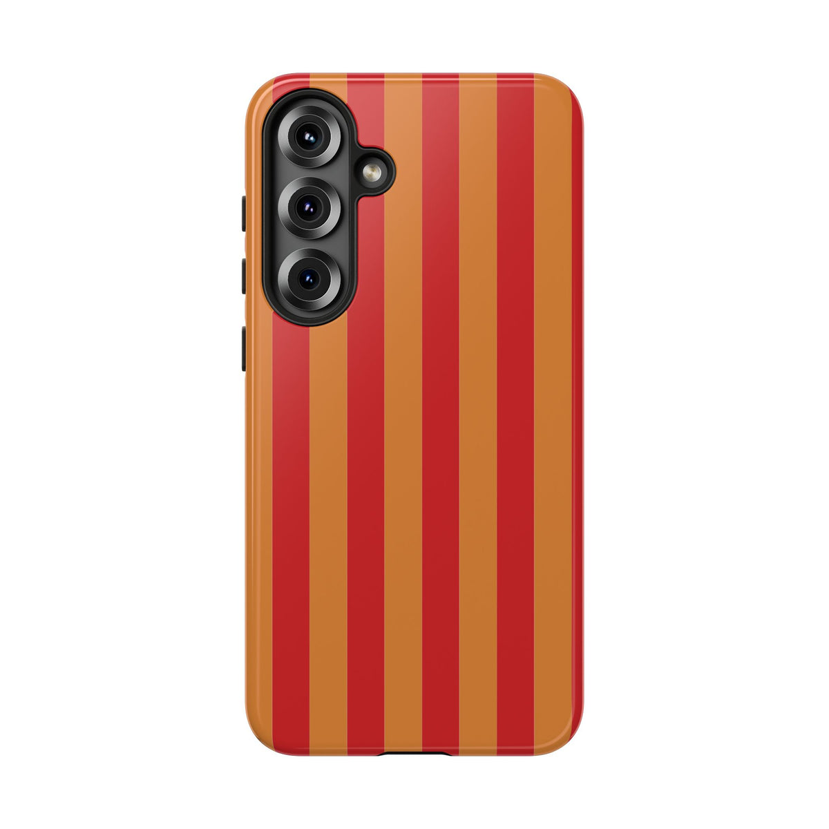 Orange & Red Stripe Pattern Phone Case - Orange Phone Case - Samsung Galaxy S25 Plus / Glossy