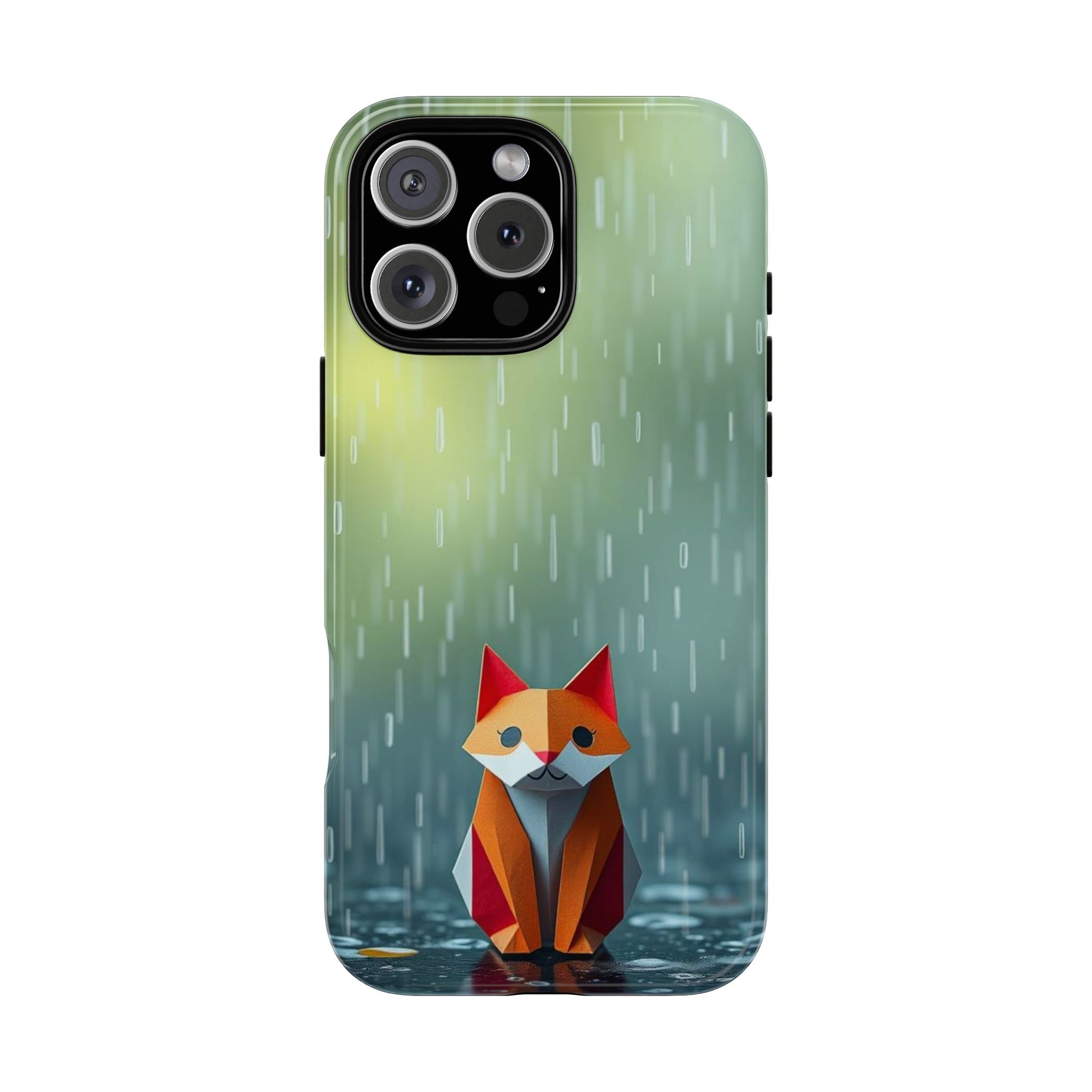 Cute Origami ’Soggy Fox’ Design Phone Case - Multicolor Phone Case - iPhone 16 Pro Max / Glossy