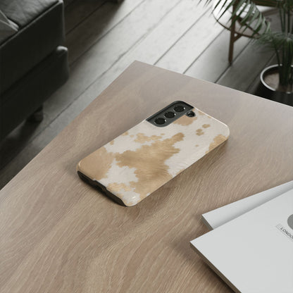 Elegant Champagne Cow Print Phone Case