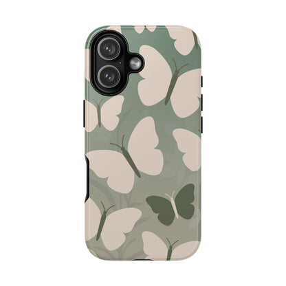 Minimalist Light Green Butterfly Pattern Phone Case - Green Phone Case - iPhone 17 / Glossy