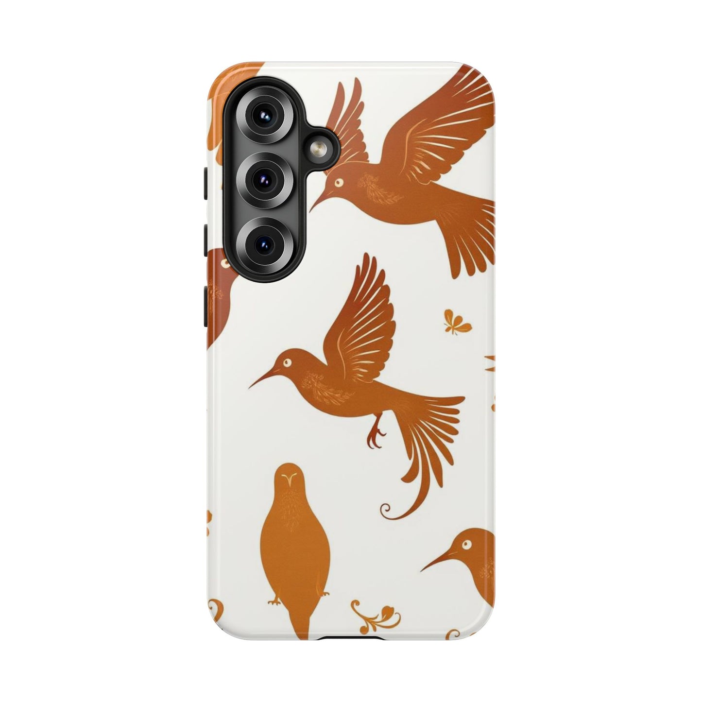 Samsung Galaxy S25 / Glossy Phone Case - Abstract Bird Pattern Phone Case