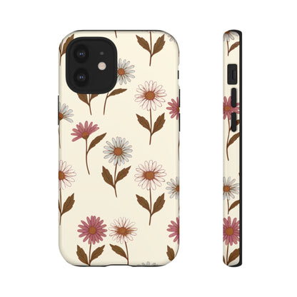 Pretty Cream & Rose Daisy Pattern Phone Case