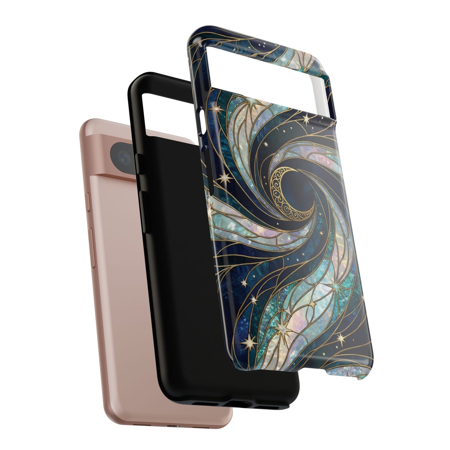 Elegant Navy & Teal Celestial Swirl Phone Case
