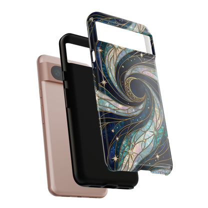 Elegant Navy & Teal Celestial Swirl Phone Case