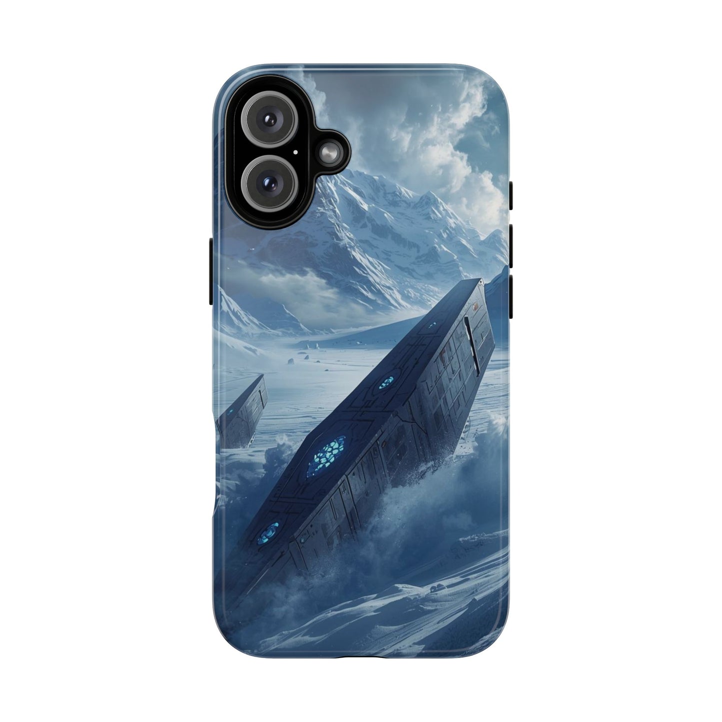 iPhone 16 Plus / Glossy Phone Case - Frozen Alien Wreckage Sci-fi Phone Case