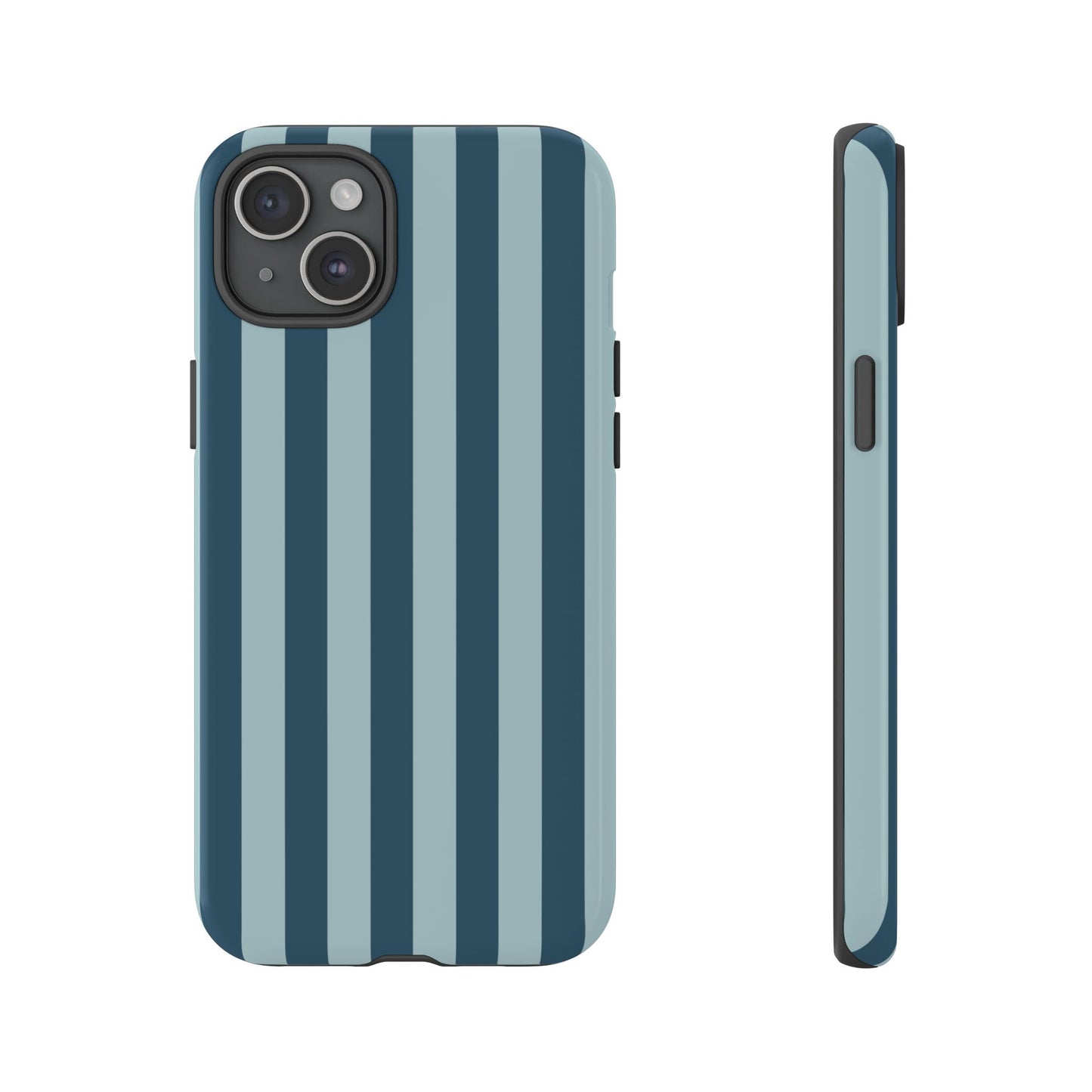 iPhone 15 Plus / Glossy Phone Case - ’Blue Stripe Pattern’ Phone Case