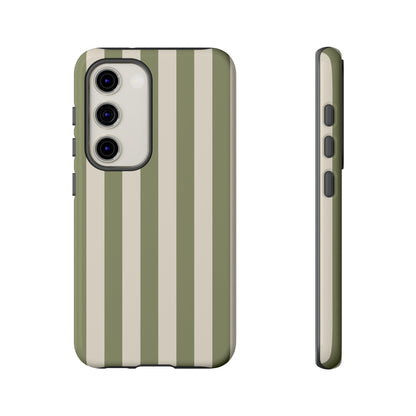 Olive & Beige Stripe Pattern Phone Case - Green Phone Case - Samsung Galaxy S23 / Glossy