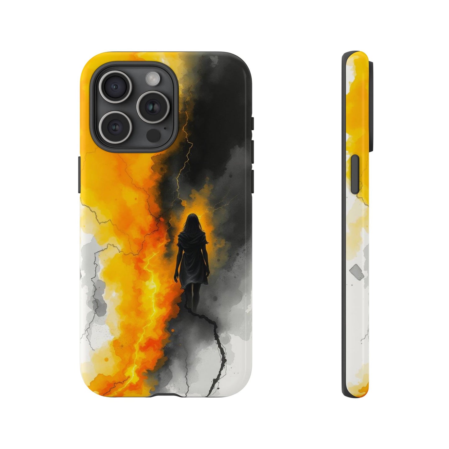 iPhone 15 Pro Max / Glossy Phone Case - Watercolour Gothic Silhouette of a Woman Phone Case