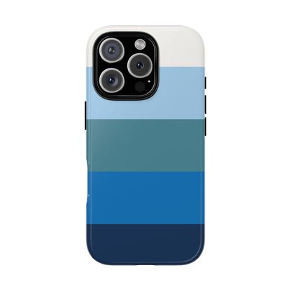 Blue and White Stripe Pattern Phone Case - Blue Phone Case - iPhone 16 Pro / Glossy