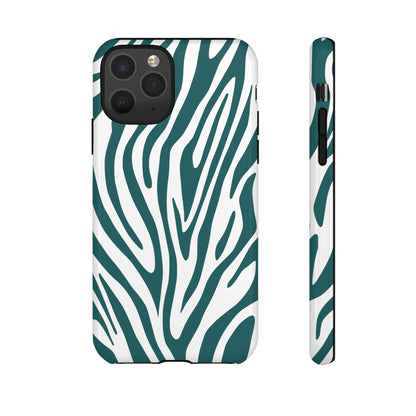 Graphic Teal Tiger Print Phone Case