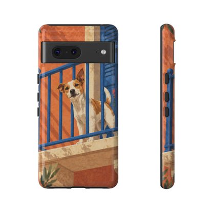 Jack Russell Terrier Balcony Busybody Phone Case - Multicolor Phone Case - Google Pixel 7 / Glossy
