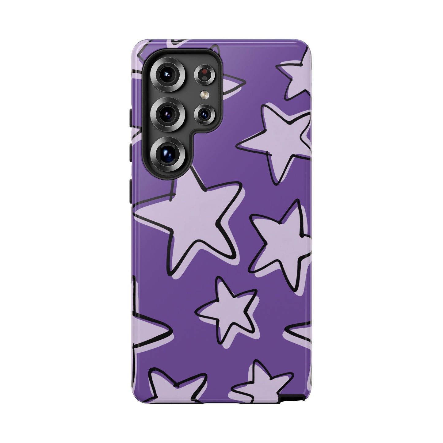 Violet Purple Doodle Star Phone Case