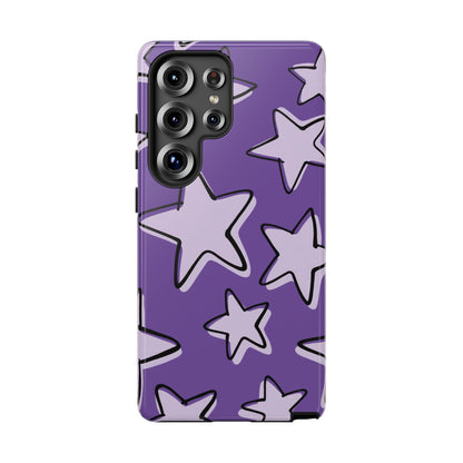 Violet Purple Doodle Star Phone Case