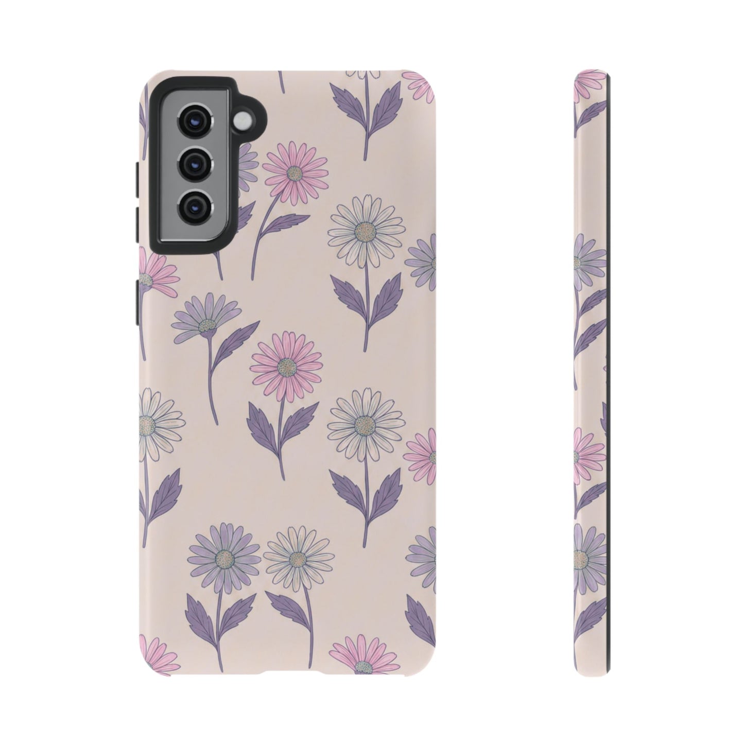 Pretty Pink & Purple Daisy Pattern Phone Case