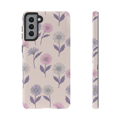 Pretty Pink & Purple Daisy Pattern Phone Case