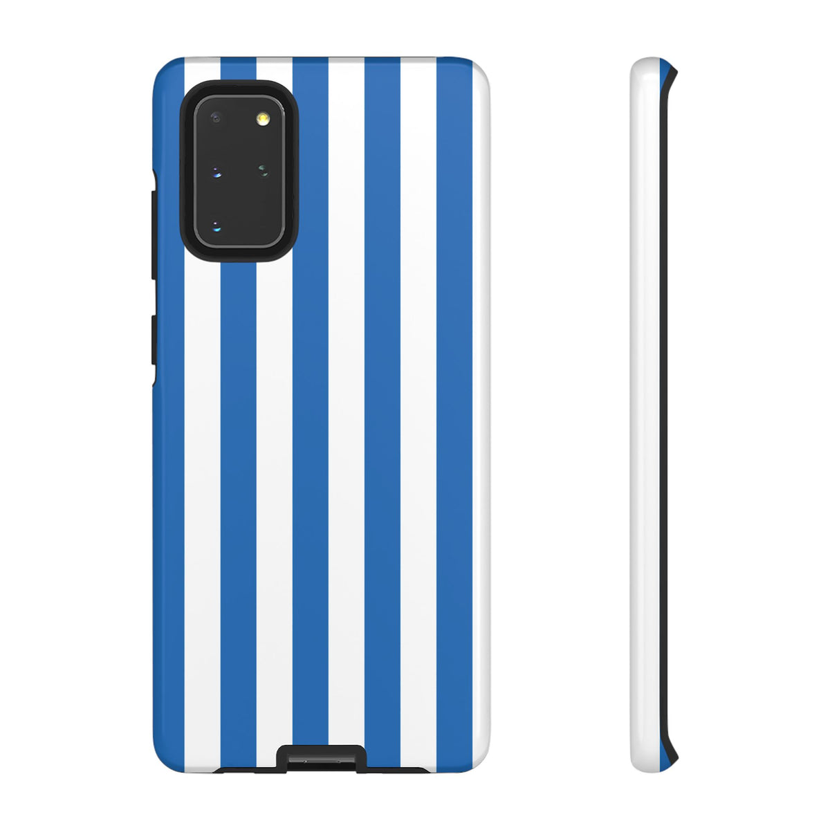 Simple Light Blue & White Stripe Pattern Phone Case - White Phone Case - Samsung Galaxy S20+ / Glossy