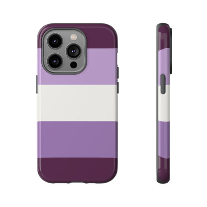 iPhone 14 Pro / Glossy Phone Case - Purple Stripe Pattern Phone Case