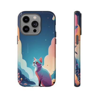 Stylised Cat Design Phone Case - Multicolor Phone Case - iPhone 14 Pro / Glossy